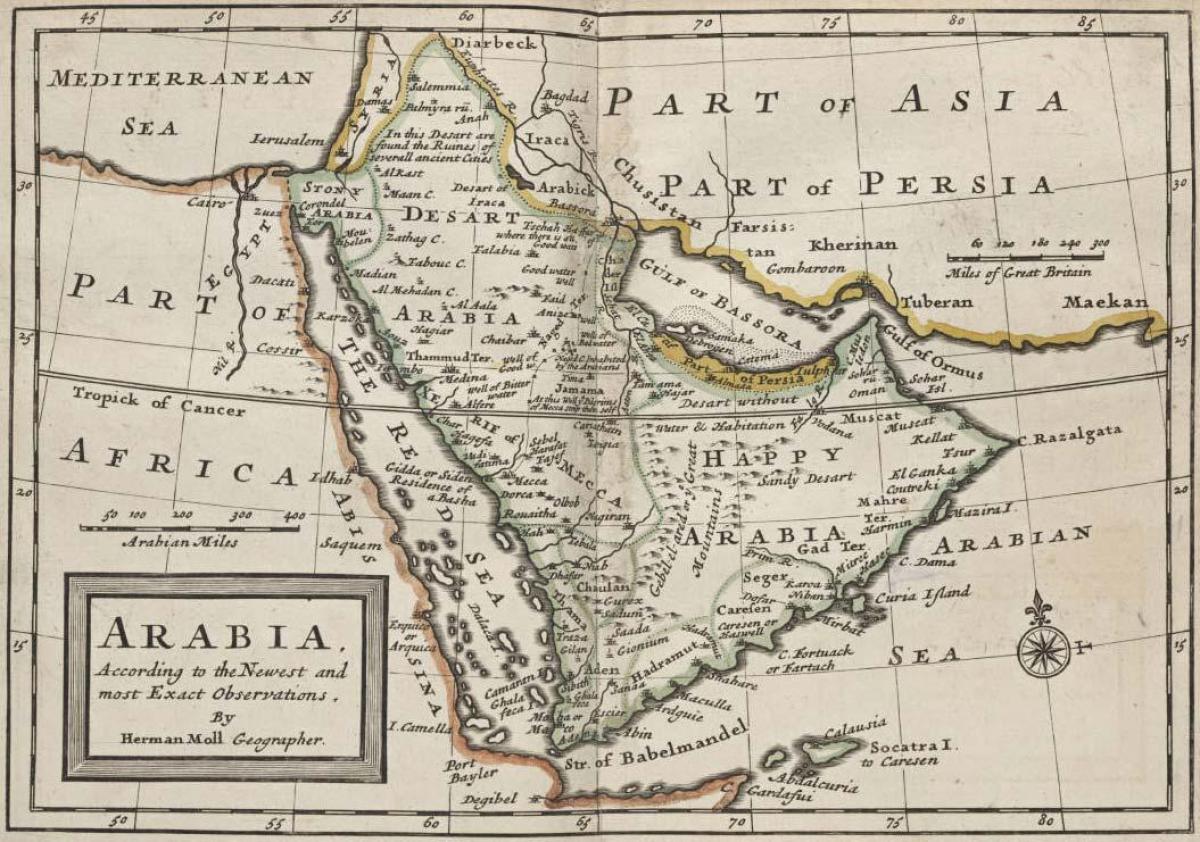Karta drevnog Saudijska Arabija