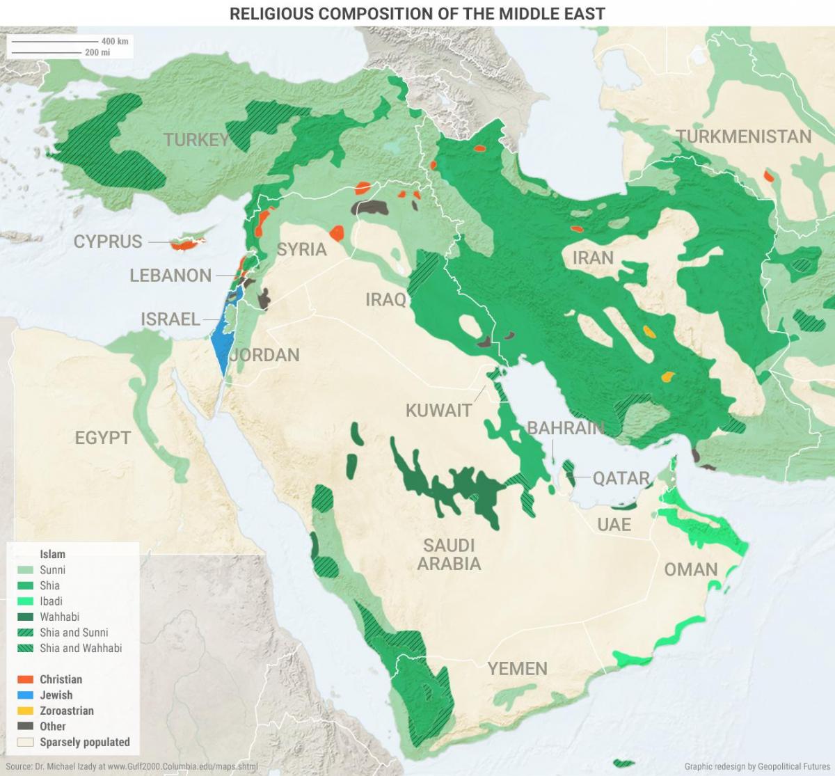 Karta Saudijskoj Arabiji religija 