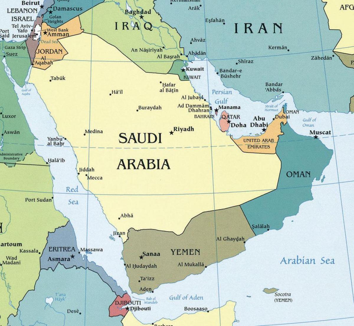 Karta Saudijskoj Arabiji mjestu 