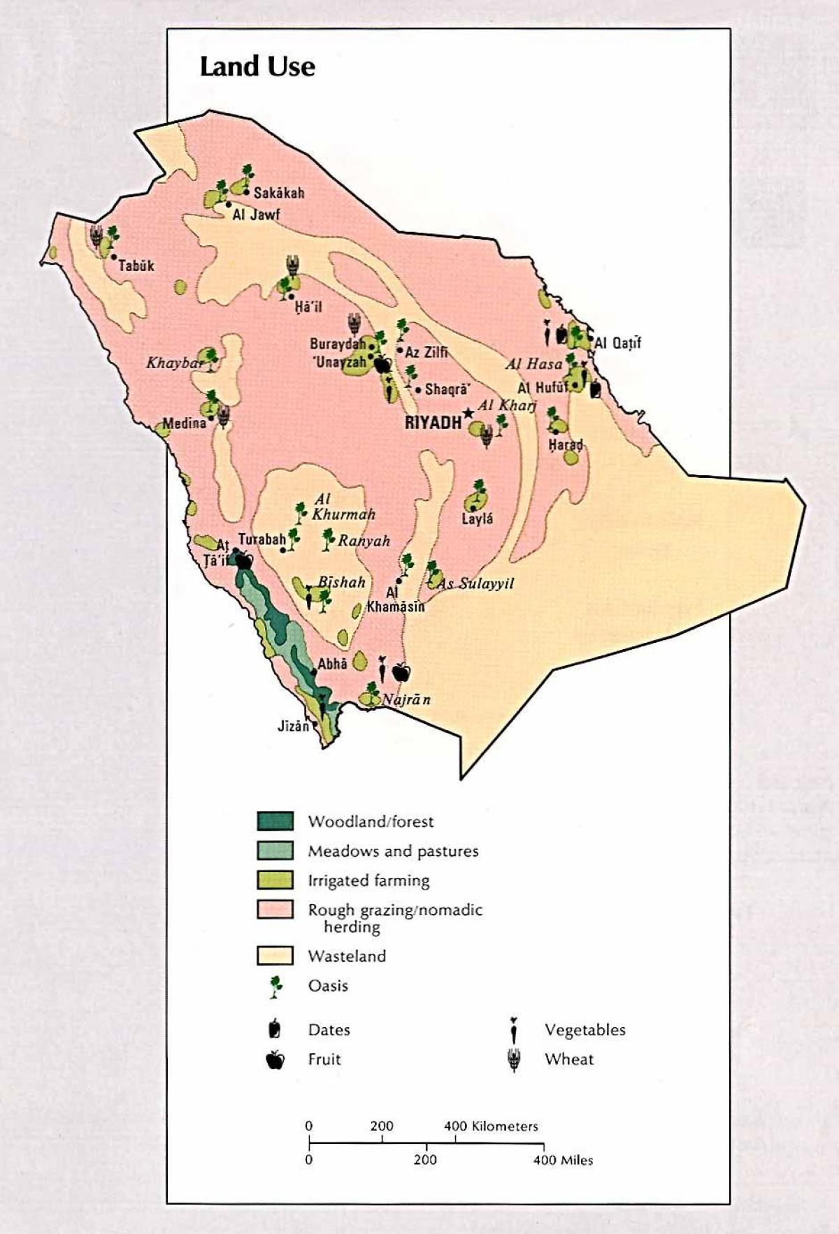 Karta Saudijska Arabija prirodni resursi