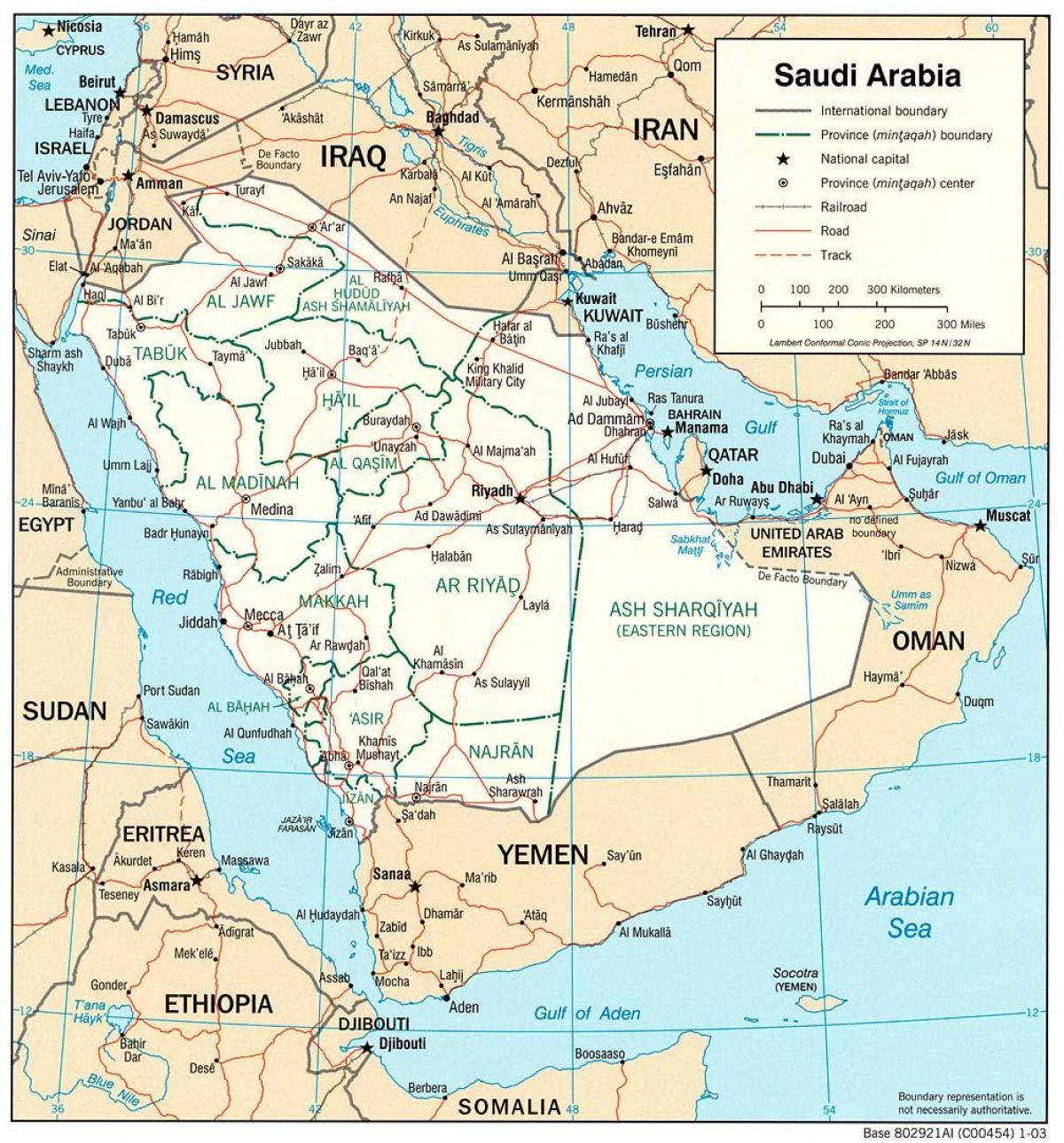 Karta rute Saudijskoj Arabiji 