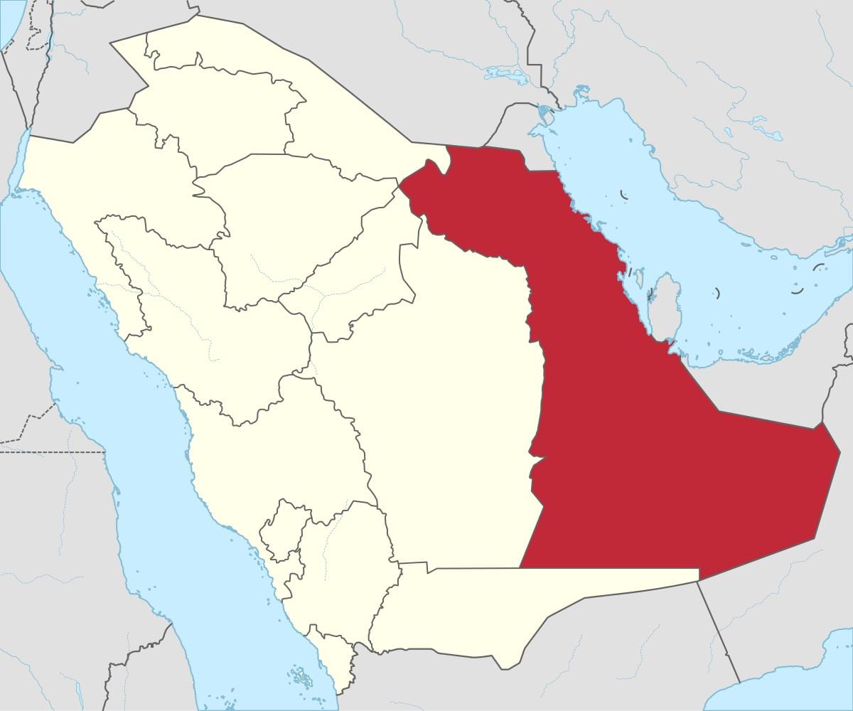 Karta Istočnoj provinciji Saudijske Arabije