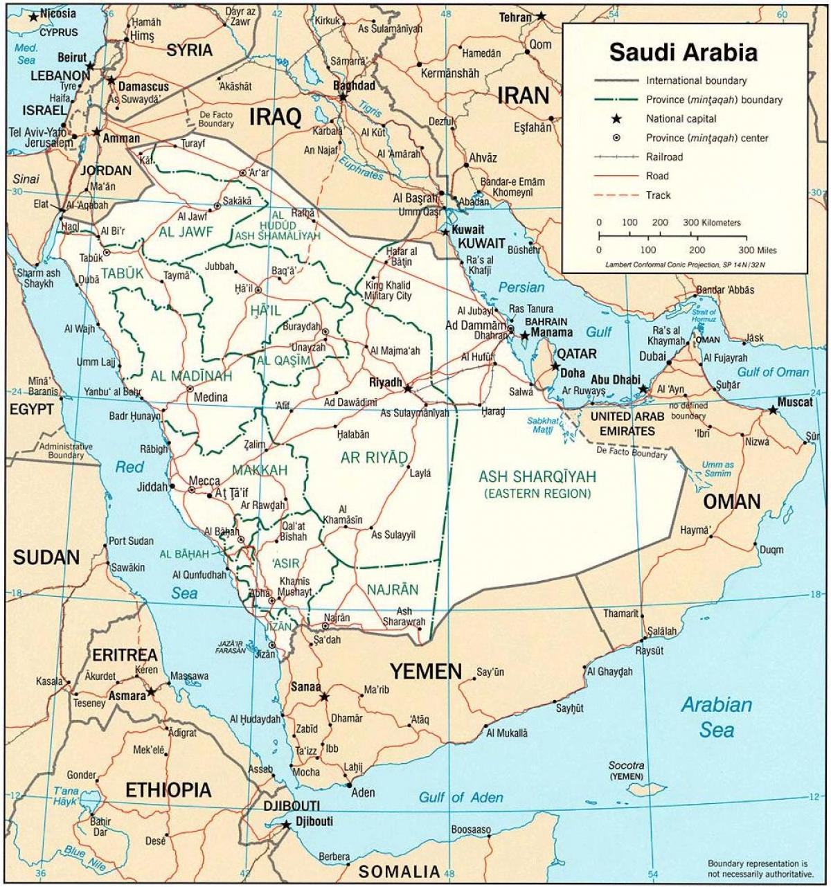 Karta Saudijskoj Arabiji političkih