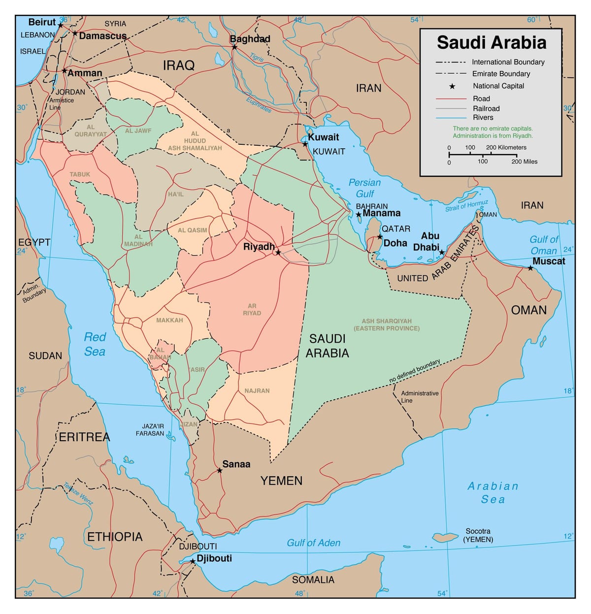 Karta Saudijskoj Arabiji