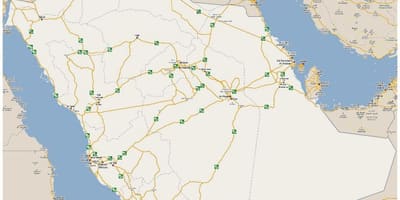 Detaljna karta Saudijskoj Arabiji