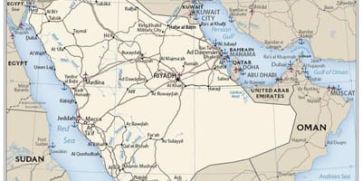 Karta Saudijskoj Arabiji luka