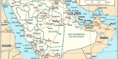 Karta Saudijskoj Arabiji političkih