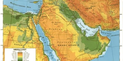Karta Saudijskoj Arabiji pustinje 