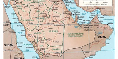 Karta Saudijskoj Arabiji sa gradovima