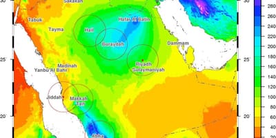 Karta Saudijskoj Arabiji klime