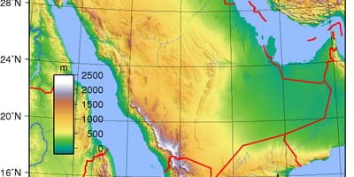 Karta Saudijskoj Arabiji visini 